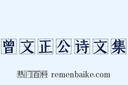 曾文正公诗文集是什么意思的图片